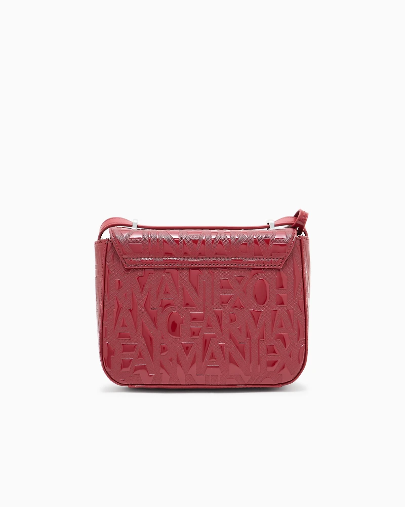 Shoulder bag with allover logo motif