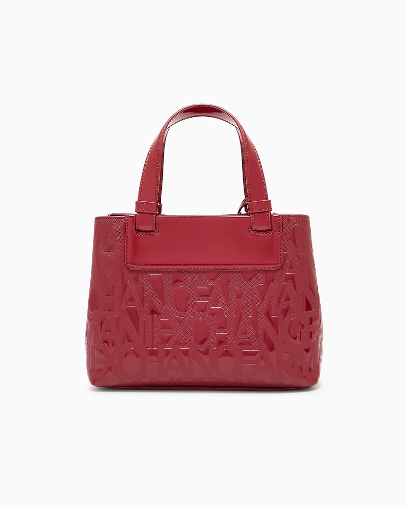Armani Exchange - Tote bag with allover logo motif, Woman, Red, Size: TU