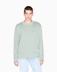 Armani Exchange - Garment-dyed cotton crewneck sweatshirt, Man, Green, Size: