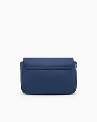 Emporio Armani - ASV recycled-nylon shoulder bag with flap, Man, Blue, Size: TU