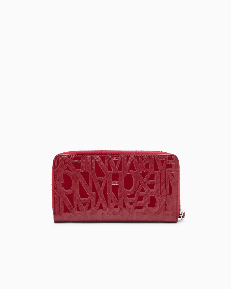  Patent leather effect material wallet.