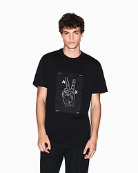 Armani Exchange - Cotton T-shirt with graphic application, Man, Black, Size: