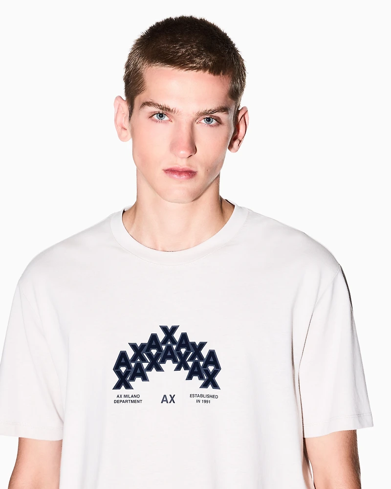 Armani Exchange - Regular fit graphic print T-shirt, Man, White, Size: