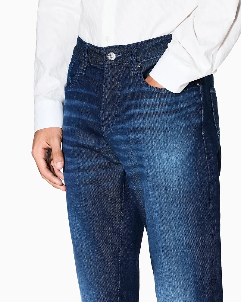 Armani Exchange - J14 skinny fit jeans stone washed cotton denim, Man, Blue, Size: