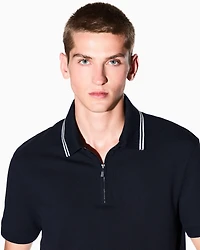 Armani Exchange - Regular fit cotton polo shirt, Man, Navy_blue, Size: