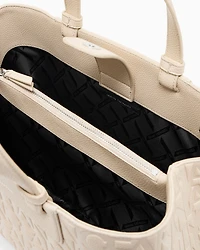 Armani Exchange - Handbag with allover logo, Woman, Beige, Size: TU