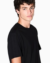 Armani Exchange - Contrasting regular fit tape t-shirt, Man, Black, Size: