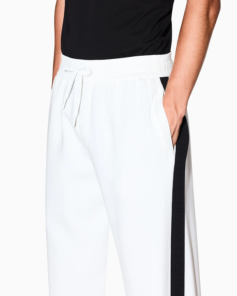 Armani Exchange - Jogger Pants Logo Stripes, Man, White, Size: