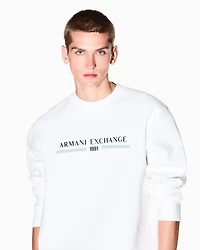 Armani Exchange - Crewneck sweatshirt with logo, Man, White, Size: