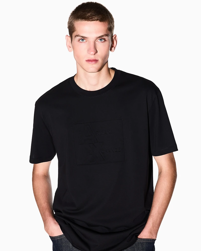 Regular fit T-shirt with embossed logo