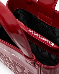 Armani Exchange - Tote bag with allover logo motif, Woman, Red, Size: TU