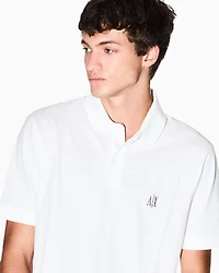 Armani Exchange - Regular fit cotton polo with logo, Man, White, Size: