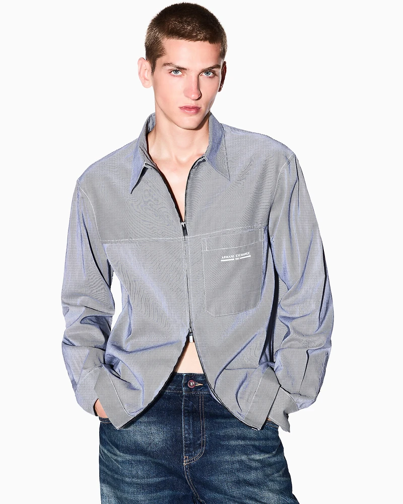 Regular fit shirt with zip