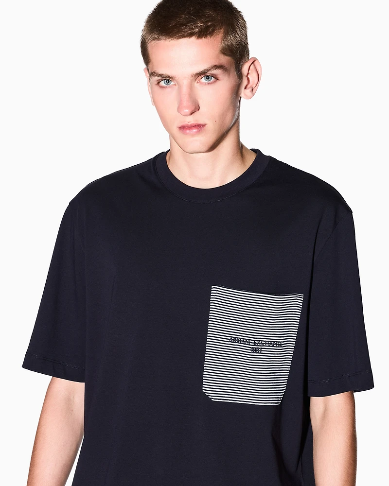 Armani Exchange - Regular Fit T-Shirts, Man, Navy Blue, Size: