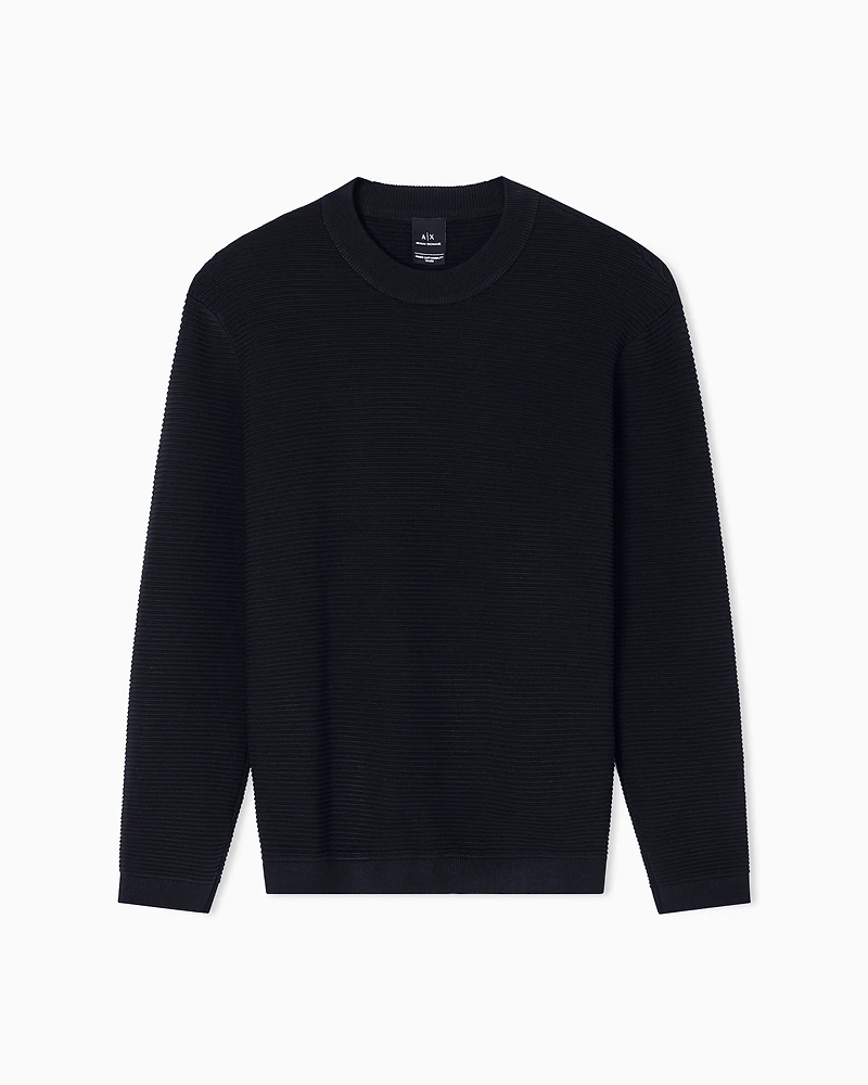 Ribbed crew neck sweater