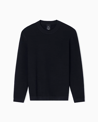 Ribbed crew neck sweater