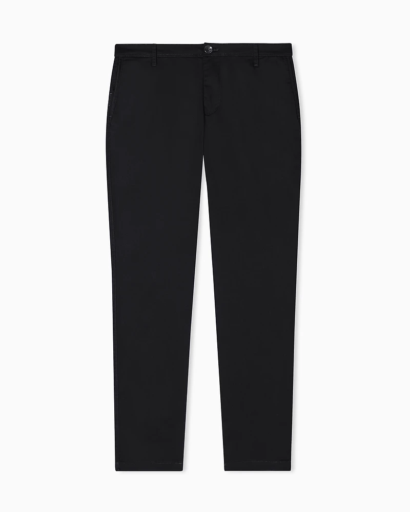 Armani Exchange - Stretch cotton chinos, Man, Black, Size: