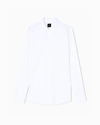 Armani Exchange - Black long-sleeved stretch cotton shirt, Man, White, Size: