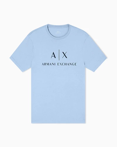 Armani Exchange - Slim fit jersey T-shirt with logo, Man, Light Blue, Size: