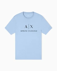 Armani Exchange - Slim fit jersey T-shirt with logo, Man, Light Blue, Size: