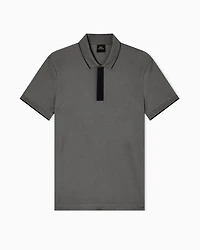 Slim fit polo with button insert