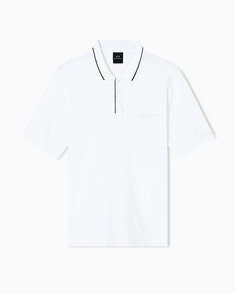 Armani Exchange - Regular fit polo shirt stretch jersey, Man, White, Size: