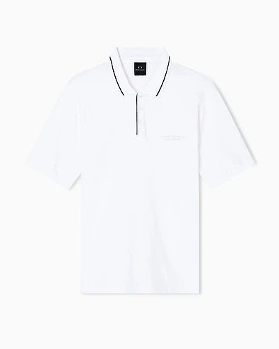 Armani Exchange - Regular fit polo shirt stretch jersey, Man, White, Size: