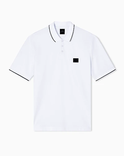 Armani Exchange - Regular fit polo shirt with contrasting profiles, Man, White, Size: