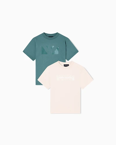Emporio Armani - Two-pack of ASV jersey T-shirts, Boy, Beige, Size: