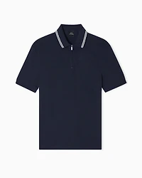 Armani Exchange - Regular fit cotton polo shirt, Man, Navy_blue, Size: