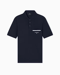 Armani Exchange - Regular pique polo shirt with pocket, Man, Navy Blue, Size: