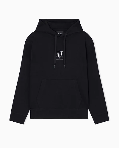 Armani Exchange - Hoodie with embroidered logo, Man, Black, Size: