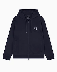 Armani Exchange - Zip-up hoodie with embroidered logo, Man, Navy Blue, Size: