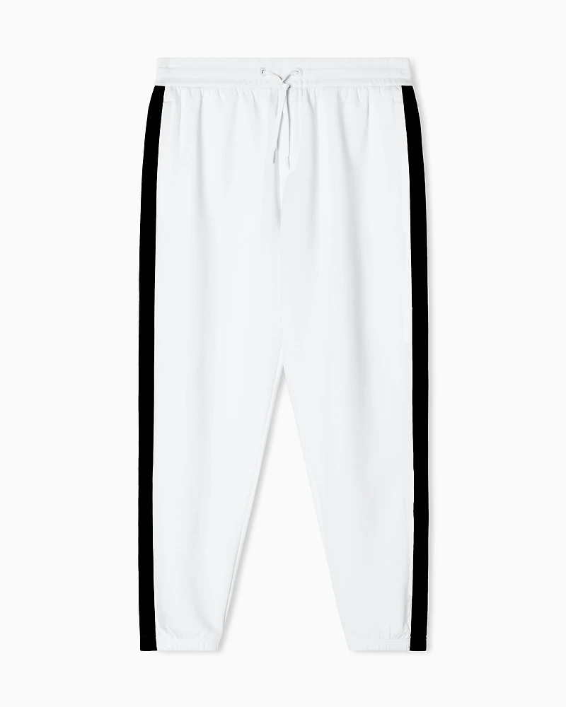 Armani Exchange - Jogger Pants Logo Stripes, Man, White, Size: