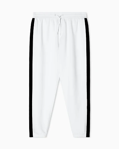 Armani Exchange - Jogger Pants Logo Stripes, Man, White, Size: