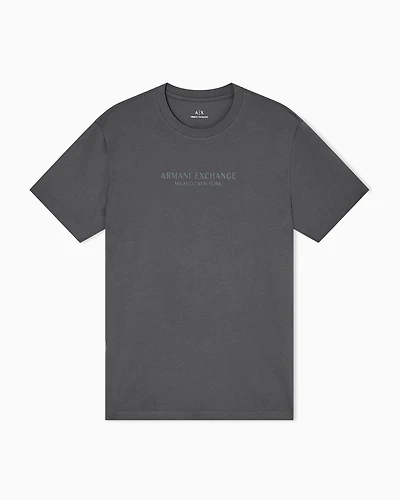 Armani Exchange - Regular fit T-shirt with logo, Man, Green, Size: