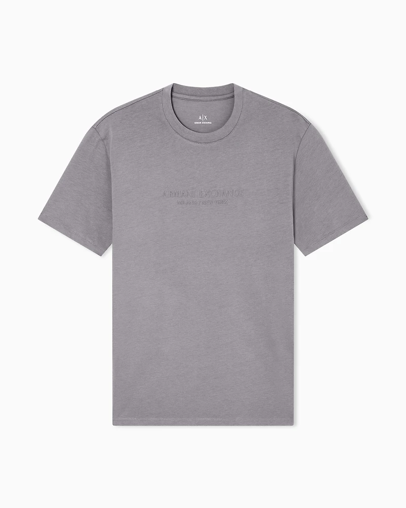 Armani Exchange - Regular fit T-shirt with logo, Man, Grey, Size: