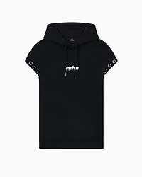 Armani Exchange - Short-sleeved hooded sweatshirt, Man, Black, Size: