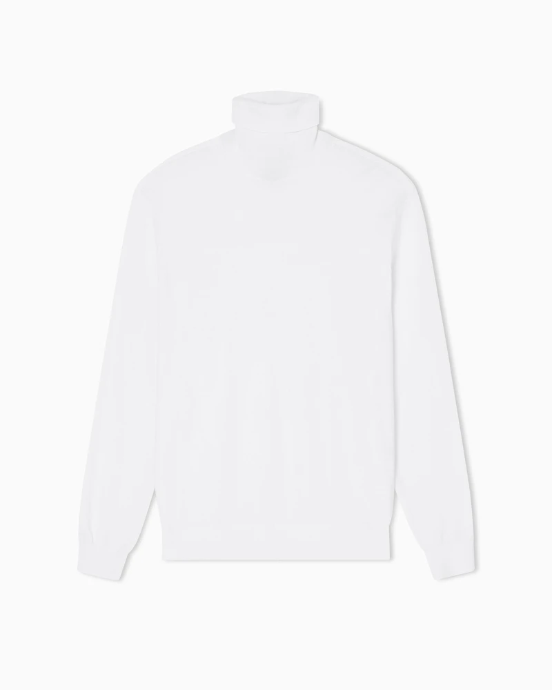 Armani Exchange - Wool Blend Turtleneck Sweater, Man, White, Size: