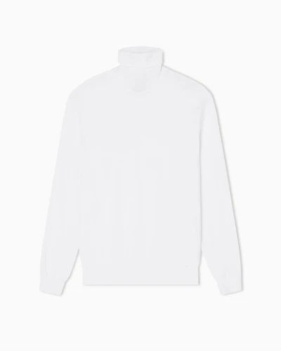 Armani Exchange - Wool Blend Turtleneck Sweater, Man, White, Size:
