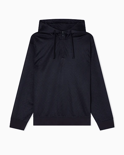 Armani Exchange - Micro texture hoodie, Man, Black, Size: