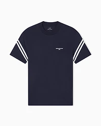 Armani Exchange - Regular fit T-shirt with contrasting piping, Man, Navy Blue, Size:
