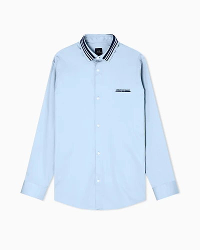 Regular fit shirt with contrasting piping