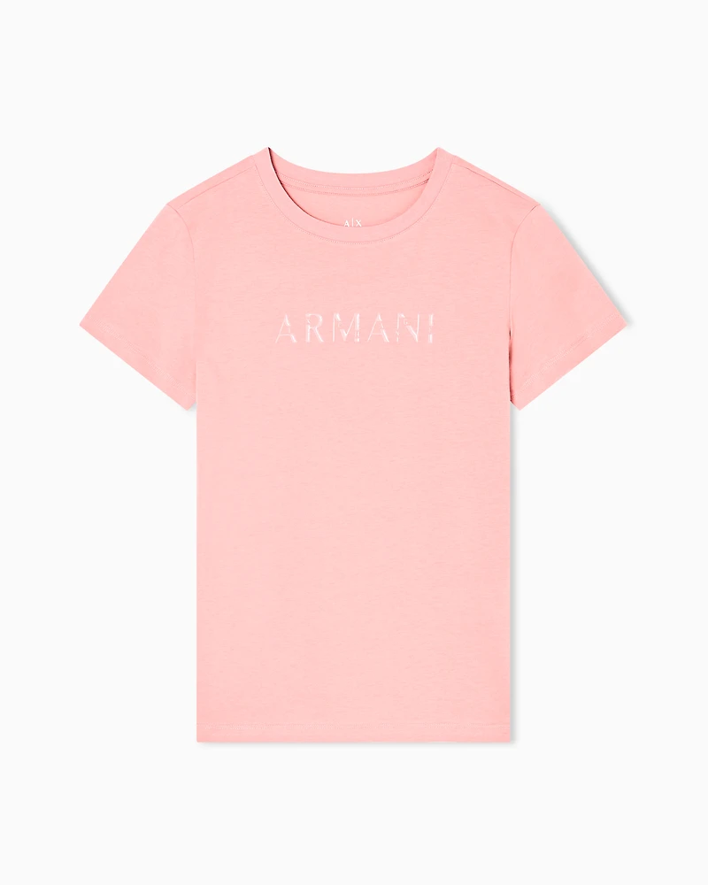 T-shirt with embossed logo