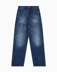 Armani Exchange - Low rise relaxed fit shaded jeans, Woman, Blue, Size: