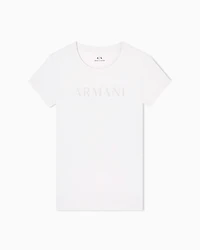 Armani Exchange - Stretch cotton T-shirt, Woman, Beige, Size: