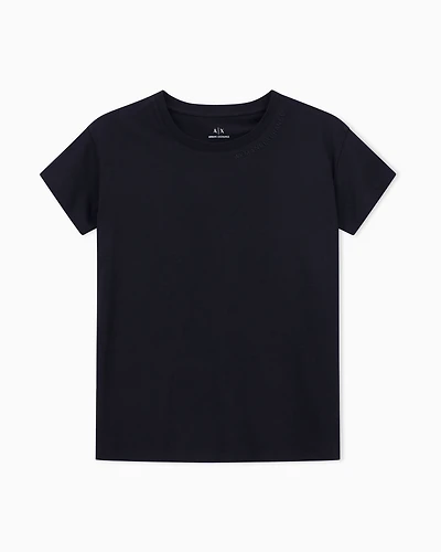 Armani Exchange - Relaxed Fit T-Shirts, Woman, Black, Size: