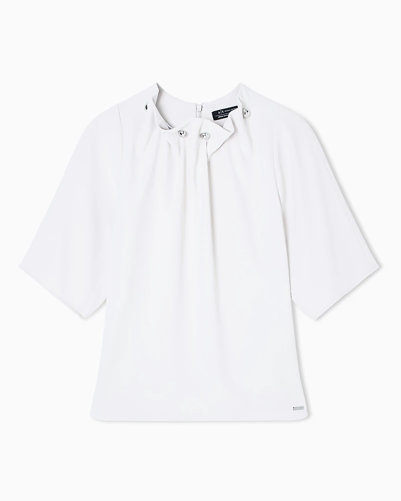 Armani Exchange - Blouses, Woman, Beige, Size: