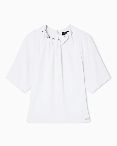 Armani Exchange - Blouses, Woman, Beige, Size: