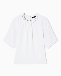 Armani Exchange - Blouses, Woman, Beige, Size: